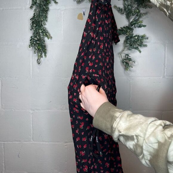 The nines by Hatch | women black jumpsuit with red floral - Picture 10 of 13